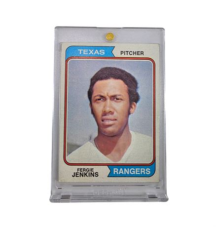 1974 Topps Fergie Jenkins Baseball Card in Protective Cover