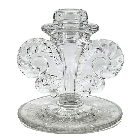 Vintage Fostoria Coronet Etched Crystal Candle Holder