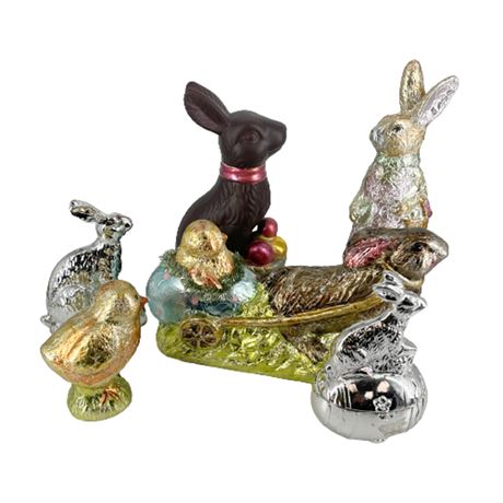 Lot of Chocolate Style Easter Figurines