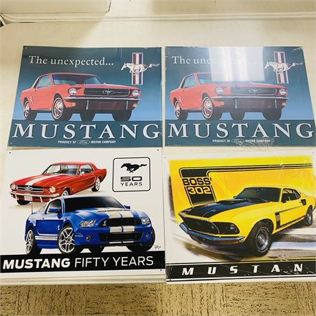 4 Man Cave Metal Retro Signs 12.5” x 16”