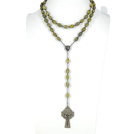 Serpentine Celtic Rosary Necklace