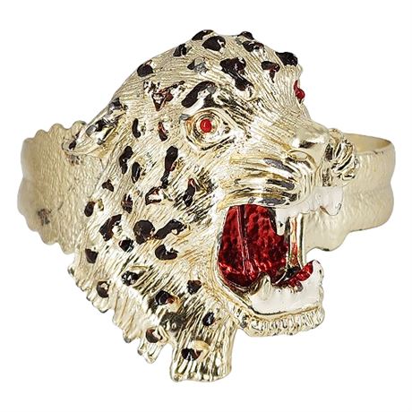 Vintage Roaring Cheetah Cuff Bracelet