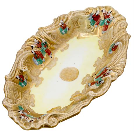 Vintage Kutani Hand-Painted Porcelain Dish