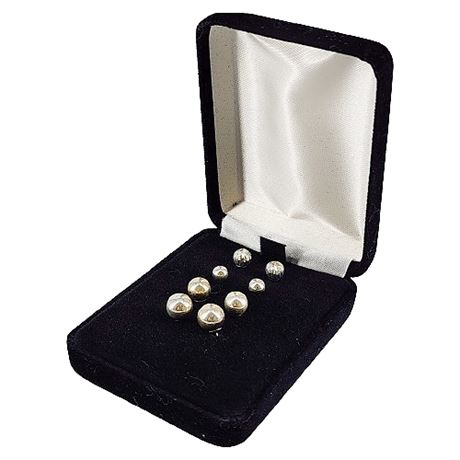 Sterling Silver Ball Stud Earrings Set