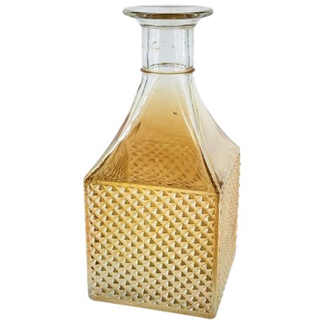 Vintage Old Forester Diamond Quilted Marigold Carnival Glass Decanter