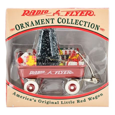 Vintage 1997 Radio Flyer Wagon Christmas Ornament in Original Box