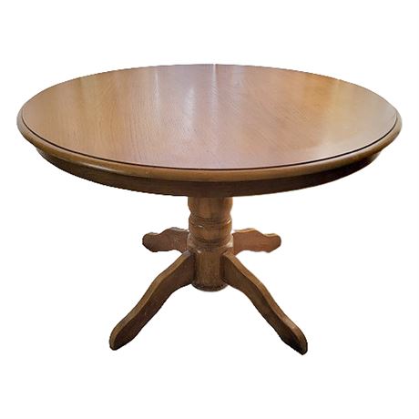 Oak Pedestal Table, Possibly Mismatched Top/Base
