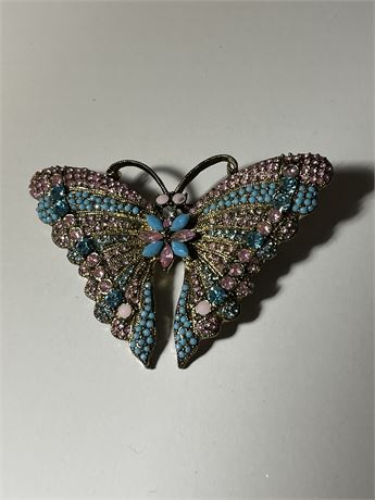 Rhinestone Butterfly brooch