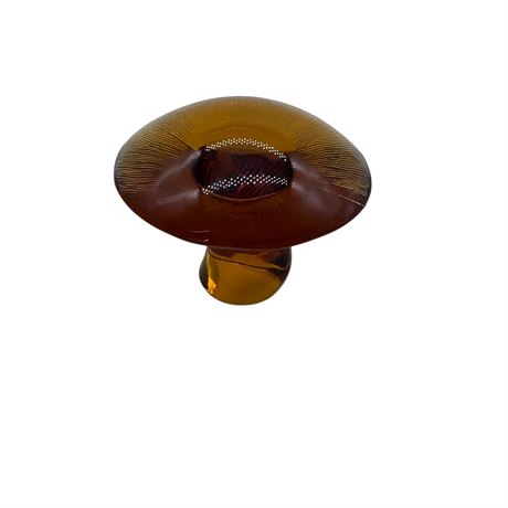 Vintage Viking Glass Amber Mushroom