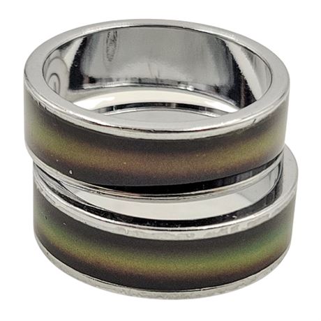 Pair Band Mood Rings Size 7