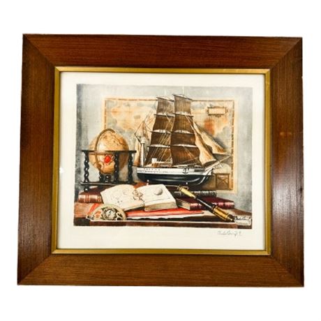 Charles Cerny "The Voyage of Exploration" Colored Etching