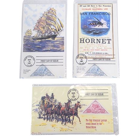 FDC 1997 Triangle Postage Stamps, Signed by Barre