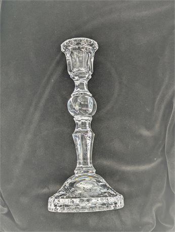 10.25" Heavy Cut Glass Rose Candlestick