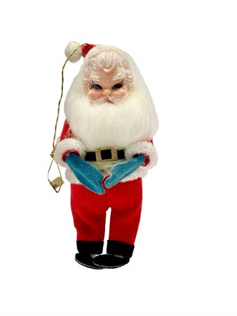 Vtg Santa Ornament - Felted/Wire - Made in Japan