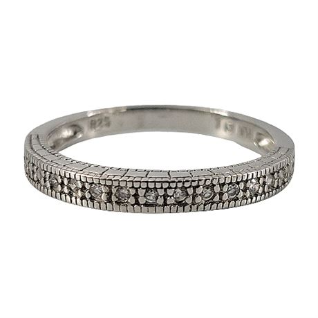 Sterling Silver CZ Eternity Ring, Sz 10.25