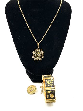Gold & Black Costume Jewelry