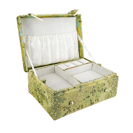 Vintage Chinese Import Silk Jewelry/ Trinket Box