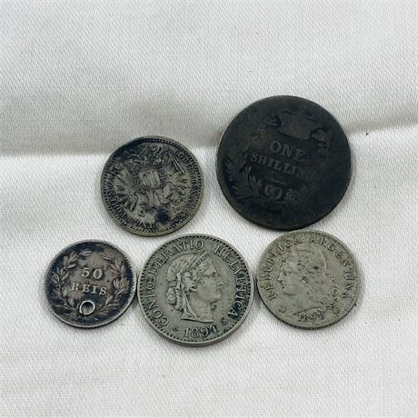 5 Silver Coins from 1800’s