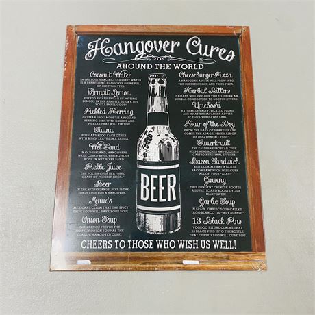 12.5x16” Hangover Cures Metal Sign