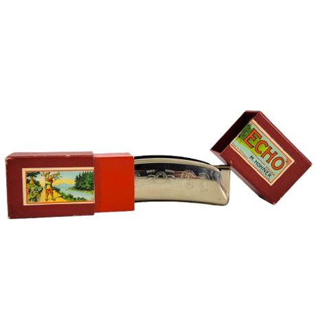 Vintage M. Hohner Echo Harmonica in Box