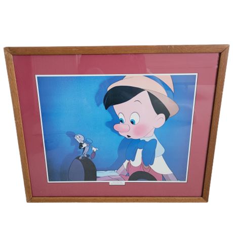 Framed Pinocchio (1940) Pinocchio and Jiminy Cricket Print