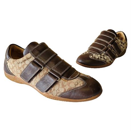 Coach "Susanna" Brown Monogram Velcro Sneaker