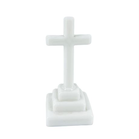 Milk Glass Crucifix on Pedestal