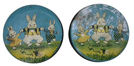 2 Peter Rabbit Tindeco Vintage Candy Tins