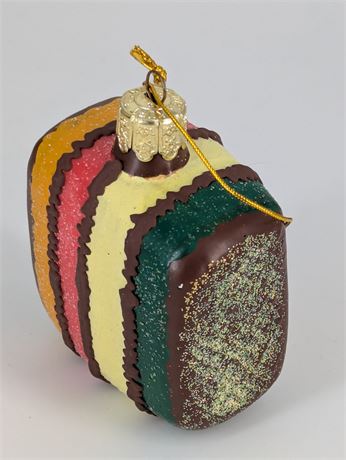 Italian Glass Cookie Ornament 2.5" x 2"