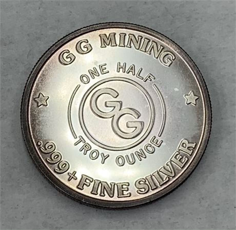 .999 Fine Silver 1/2 Troy Ounce G G Mining Eagle Coin