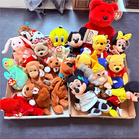 Disney Store Plushes + Beanie Babies