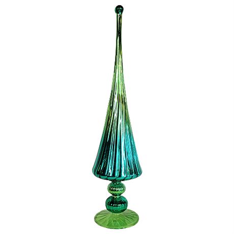 Silvestri 18" Green Mercurcy Glass Finial Tree