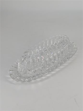 Clear Glass Cut Butter Dish