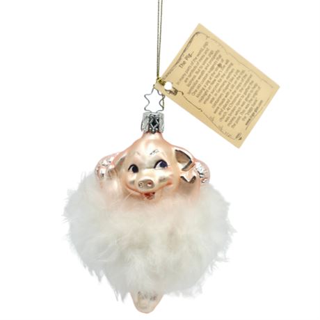Collectible Inge, German Glass Pig Ornament