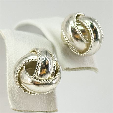 Vintage Sterling Silver Knot Stud Earrings