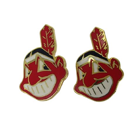Vintage 1996 Cleveland Indians Baseball CHIEF WAHOO Post Earrings