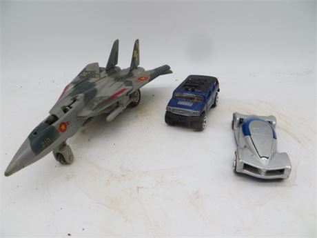 Metal Toy Jet & 2 Toy Cars