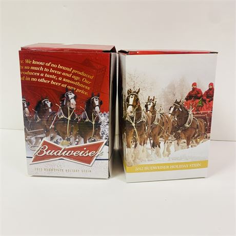 2 Budweiser Steins Mint in Orig Boxes
