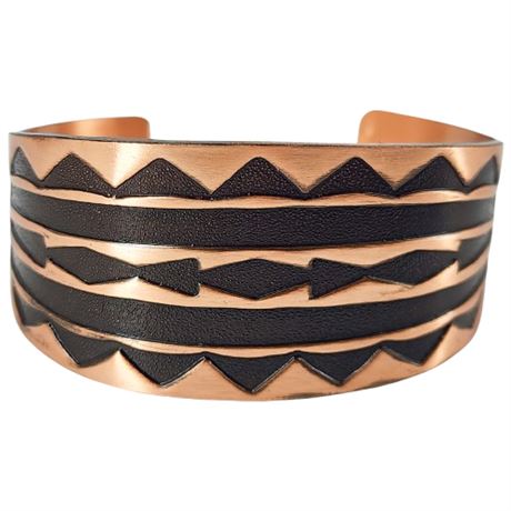 Vintage BELL COPPER Geometric Cuff Bracelet