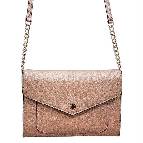 Kate Spade Pale Pink Glitter Tinsel Flap Crossbody
