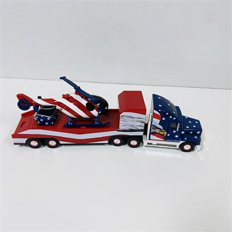 Patriotic Helicopter Hauler Semi Truck