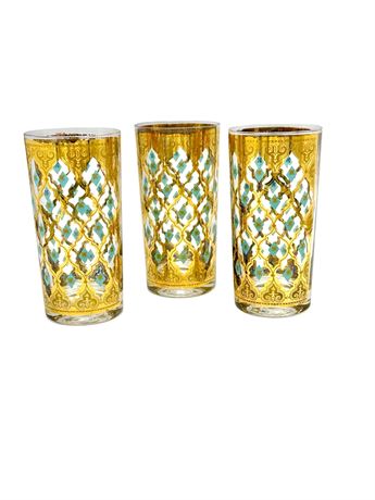 MCM Culver Aqua Seville Highball - Set of 3