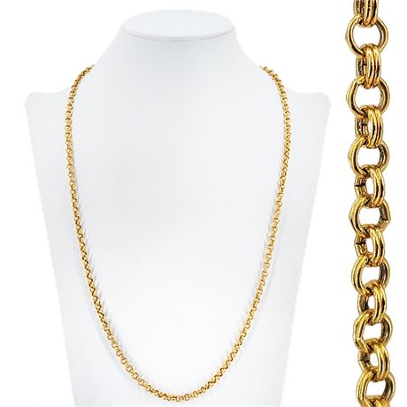 Vintage MONET Gold Tone Double Link Cable Chain Necklace