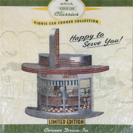 Hallmark Limited Edition Kiddie Car Classics Corner Drive-In Tin Diorama, NIB