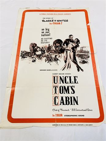 Uncle Toms Cabin Original 27x41 Movie Poster