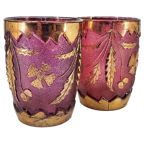 Vintage EAPG "Delaware" Cranberry/Ruby Flash Flat Tumblers