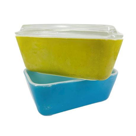 Pair of Vintage PYREX Refrigerator Dishes