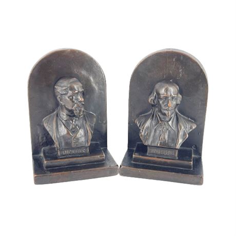 Mozart & Dickens Bronze Bookends