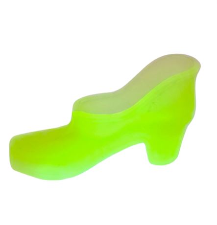 Yellow Uranium Glass Decorative Shoe