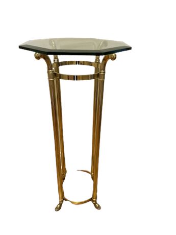 Quality Brass and Beveled Glass Stand